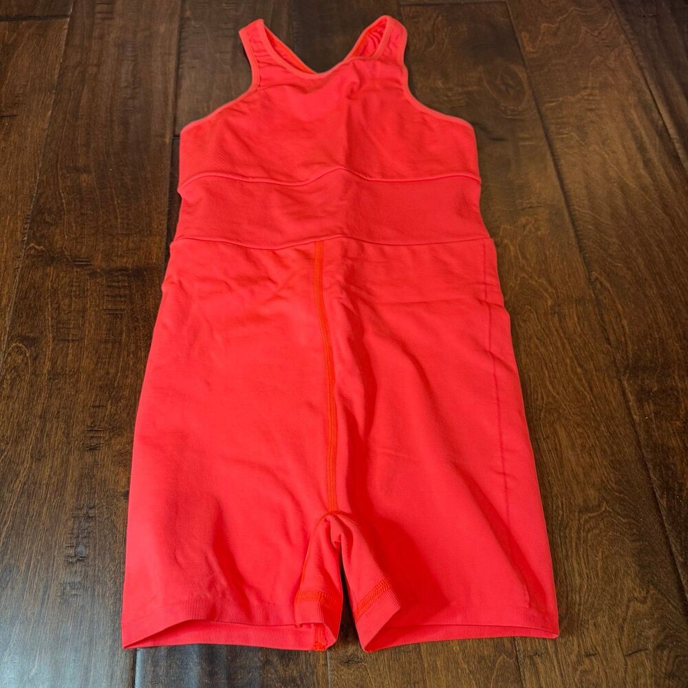Free People Movement Every Single Time Runsie Jumpsuit Neon Coral size XS/S